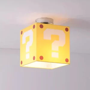 Plafonnier jaune ludique design vidéo game chambre d’enfant salle jeu éclairage intérieur moderne déco amusante enfants adolescents