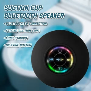 Haut-parleur Bluetooth étanche LED portable sans fil design moderne salle de bain extérieur ventouse adhérente éclairage multicolore batterie intégrée usage voyage Haut-parleur Bluetooth étanche LED portable sans fil design moderne salle de bain extérieur ventouse adhérente éclairage multicolore batterie intégrée usage voyage