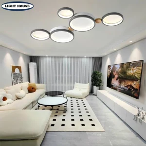 Plafonnier LED en bois naturel design scandinave moderne pour salon chambre éclairage chaleureux économique élégant