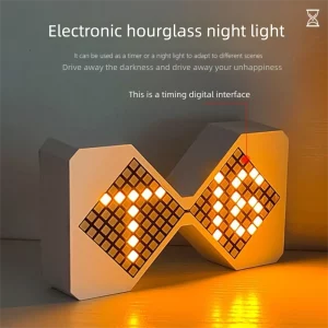 Minuterie électronique LED lumière chaude sablier 3D ornement design moderne veilleuse chambre bureau décoration ambiance atelier économique élégant