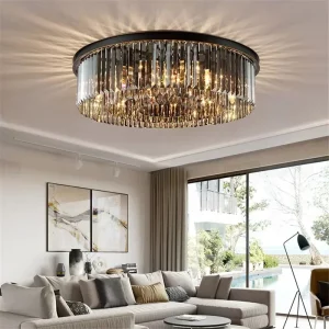 Plafonnier LED rond en métal noir design moderne luxe éclairage cuisine salle à manger chambre à coucher E14 Plafonnier LED rond en métal noir design moderne luxe éclairage cuisine salle à manger chambre à coucher E14