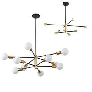 Suspension métal verre design industriel moderne chambres salles à manger éclairage contemporain lumière chaleureuse