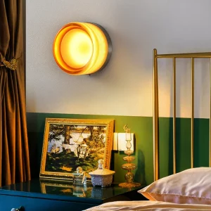 Applique murale moderne design minimaliste métal et verre lumière LED dorée chambre salon éclairage intérieur décoration élégante