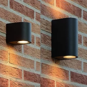 Applique murale moderne LED design industriel minimaliste intérieur extérieur lumière éclatée aluminium finition noire mat