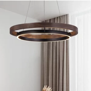 Suspension LED design moderne anneau concentrique lumière chaleureuse salon salle à manger éclairage décoratif élégant