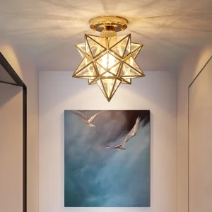 Plafonnier étoile moderne design géométrique lumière douce salle à manger couloir entrée éclairage intérieur décoration contemporaine élégant