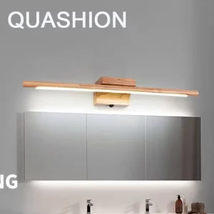 Applique murale LED en bois naturel  design nordique scandinave moderne  éclairage chaleureux  économique  élégant  idéal pour la salle de bain  dressing ou chambre à coucher