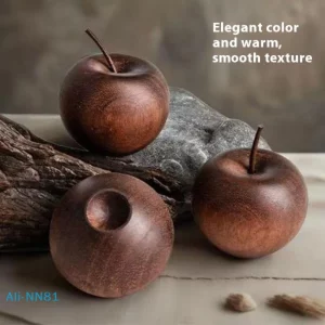 Plafonnier en bois naturel design scandinave avec pomme en bois pour éclairage chaleureux et décoration élégante
