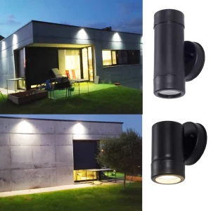 Applique murale moderne noire métal design épuré éclairage extérieur/intérieur fixation murale lumière focalisée économie d’énergie certification CEM style industriel