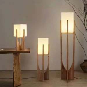 Lampe de sol en bois massif design scandinave minimaliste éclairage chaleureux salon chambre ambiance élégante naturelle Lampe de sol en bois massif design scandinave minimaliste éclairage chaleureux salon chambre ambiance élégante naturelle