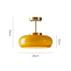 Plafonnier verre moderne rétro design luminaire salle à manger chambre cuisine lumière jaune dorée style scandinave nordique Plafonnier verre moderne rétro design luminaire salle à manger chambre cuisine lumière jaune dorée style scandinave nordique