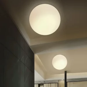 Plafonnier LED verre blanc design nordique moderne luminaire épuré salle de bain chambre salon éclairage doux économique élégant Plafonnier LED verre blanc design nordique moderne luminaire épuré salle de bain chambre salon éclairage doux économique élégant