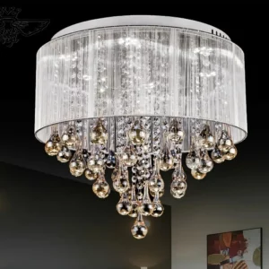Plafonnier LED Cristal et Métal Design Moderne Luxueux Éclairage Chaleureux Économique Salon Salle à Manger Décoration Élégante