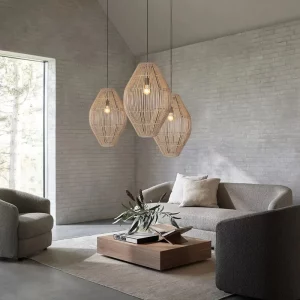 Plafonnier suspendu LED en rotin tissé main design scandinave moderne lumière chaleureuse salon chambre éclairage économique élégant Plafonnier suspendu LED en rotin tissé main design scandinave moderne lumière chaleureuse salon chambre éclairage économique élégant