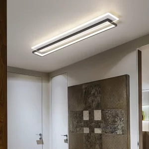 Plafonnier LED rectangulaire design moderne minimaliste lumière uniforme éclairage intérieur contemporain couloir entrée porche balcon vestiaire élégant efficace Plafonnier LED rectangulaire design moderne minimaliste lumière uniforme éclairage intérieur contemporain couloir entrée porche balcon vestiaire élégant efficace