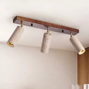 Plafonnier bois béton spots orientables design industriel moderne éclairage salon cuisine bureau lumière chaleureuse économique élégant Plafonnier bois béton spots orientables design industriel moderne éclairage salon cuisine bureau lumière chaleureuse économique élégant