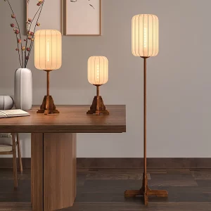 Lampadaire Vintage en Bois et Cuivre  Design Rustique Élégant  Éclairage Chaleureux pour Salon  Chambre  Restaurant