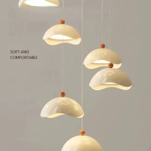 Suspension en bois et céramique design moderne cascade éclairage chaleureux salon salle à manger luminaire élégant économies d’énergie Suspension en bois et céramique design moderne cascade éclairage chaleureux salon salle à manger luminaire élégant économies d’énergie