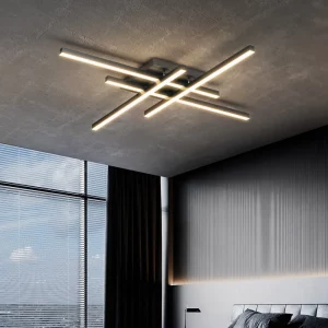 Plafonnier LED aluminium moderne design minimaliste éclairage intérieur salon chambre cuisine bureau lumière contemporaine économique élégant