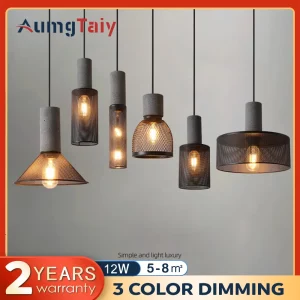 Suspension industrielle béton métal perforé luminaire design moderne intérieur éclairage loft salon cuisine bureau lumière chaleureuse économique durable Suspension industrielle béton métal perforé luminaire design moderne intérieur éclairage loft salon cuisine bureau lumière chaleureuse économique durable
