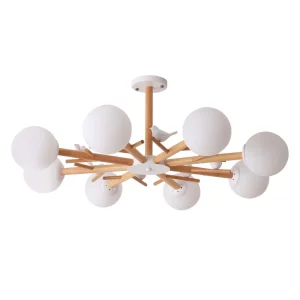 Plafonnier LED bois naturel design scandinave nordique moderne chambre salon éclairage chaleureux économique élégant