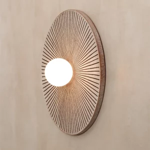 Applique murale rétro en bois design scandinave moderne lumière LED éclairage chaleureux salon chambre cuisine décoration intérieure élégante économie d’énergie