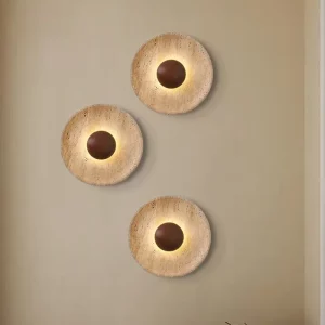 Applique murale moderne en pierre naturelle  bois  LED  éclairage créatif  chambre  escalier  salon  décoration intérieure élégante