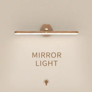 Murale LED en bois naturel design scandinave nordique moderne lumière chaleureuse économique élégant éclairage intérieur salle de bain chambre ABSLamp
