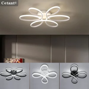 Plafonnier LED moderne design minimaliste aluminium acrylique lumière douce salle à manger salon chambre bureau éclairage contemporain élégant économique