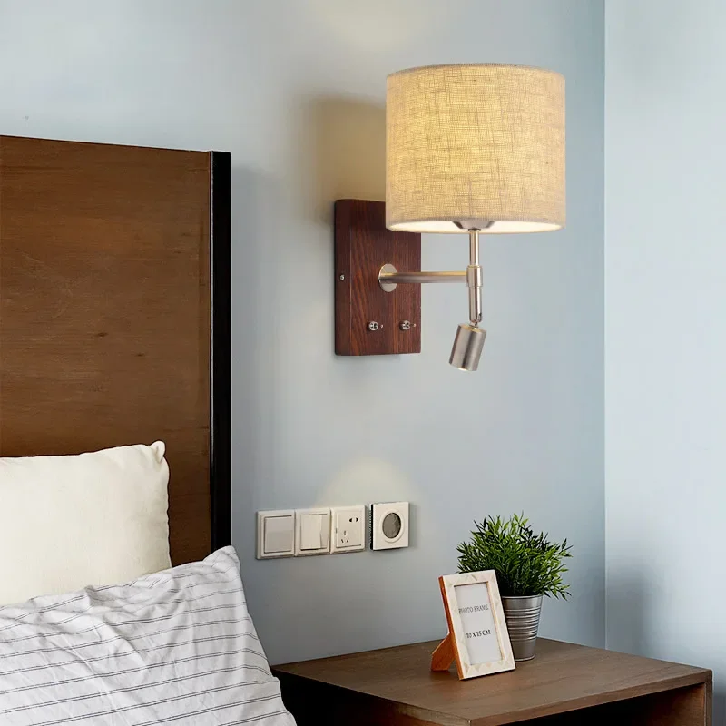Applique murale LED bois naturel design nordique moderne chambre salon éclairage chaleureux économique élégant