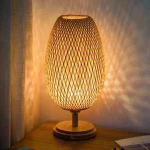 Lampe de table rotin bambou design scandinave naturel bois lumière chaleureuse salon chambre bureau décoration intérieure élégance durabilité Lampe de table rotin bambou design scandinave naturel bois lumière chaleureuse salon chambre bureau décoration intérieure élégance durabilité