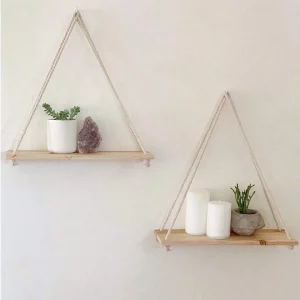 Étagère murale suspendue en bois naturel style scandinave minimaliste pour salon  chambre  cuisine  bureau  décoration murale épurée et chaleureuse