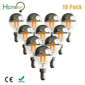 Ampoules LED vintage E27 effet filament visible miroir argenté lumière chaude décoration intérieure style rétro moderne économie d’énergie Ampoules LED vintage E27 effet filament visible miroir argenté lumière chaude décoration intérieure style rétro moderne économie d’énergie