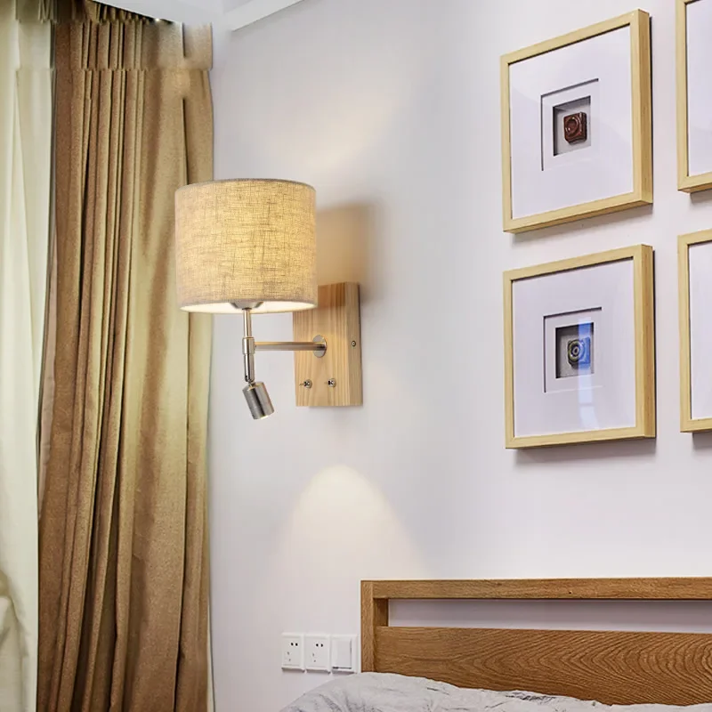 Applique murale LED bois naturel design nordique moderne chambre salon éclairage chaleureux économique élégant