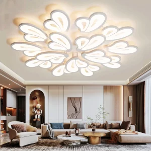 Plafonnier LED moderne design floral aluminium plastique éclairage diffus salon chambre cuisine bureau lumière douce élégance contemporaine