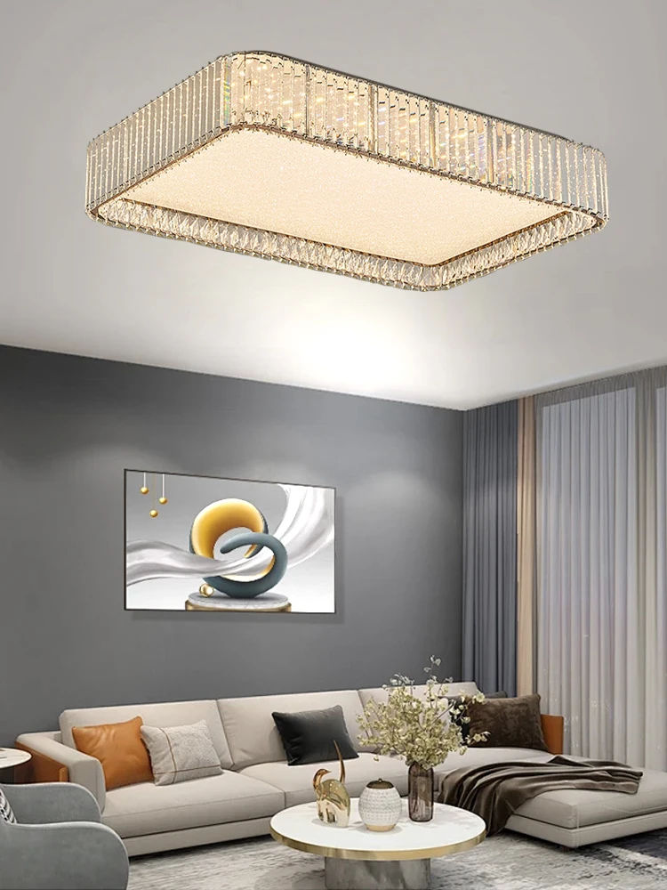 Plafonnier LED cristal moderne design luxueux lumière réfractée salon chambre éclairage intérieur élégant économique certification ROHS