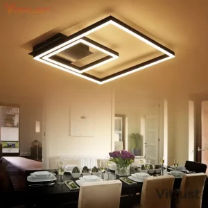 Plafonnier LED métal acrylique design moderne minimaliste éclairage salon bureau lumière diffuse économique certification ROHS