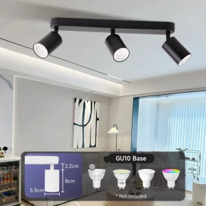 Plafonnier LED aluminium design moderne projecteurs orientables salon cuisine bureau éclairage directionnel lumière chaleureuse économique élégant