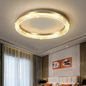 Plafonnier LED design moderne intérieur luxueux lumière uniforme salon chambre économie énergie élégance naturelle doré acrylique Plafonnier LED design moderne intérieur luxueux lumière uniforme salon chambre économie énergie élégance naturelle doré acrylique