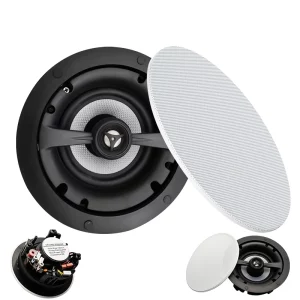 Haut-parleur encastré 5.25 pouces audio haute fidélité design moderne intérieur salon cinéma maison installation discrète haute performance sonore Haut-parleur encastré 5.25 pouces audio haute fidélité design moderne intérieur salon cinéma maison installation discrète haute performance sonore