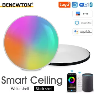 Plafonnier LED métal design moderne minimaliste éclairage multicolore智能 Alexa Google Assistant salon chambre bureau