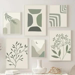 Tableaux minimalistes murales plante feuilles arc-en-ciel géométrique abstrait Boho toile peinture nordique mode mur Art maison salon décor Tableaux minimalistes murales plante feuilles arc-en-ciel géométrique abstrait Boho toile peinture nordique mode mur Art maison salon décor