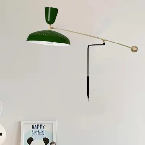 Lampe murale métal vintage abat-jour vert style art déco éclairage flexible chambre salon bureau design moderne rétro Lampe murale métal vintage abat-jour vert style art déco éclairage flexible chambre salon bureau design moderne rétro