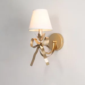 Applique murale moderne en métal doré design épuré avec nœud décoratif pour salon chambre lumière chaleureuse luxe économique