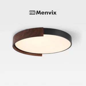 Plafonnier LED bois naturel design scandinave nordique moderne chambre salon éclairage chaleureux économique élégant