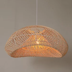 Lampe suspendue en rotin naturel  design scandinave  style nordique  éclairage intérieur chaleureux  salon  chambre  salle à manger  écoénergétique  élégance artisanale