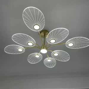 Plafonnier LED bois artistique design moderne salle à manger chambre salon éclairage chaleureux économique élégant
