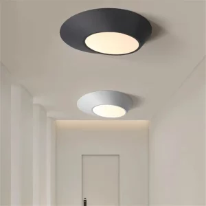 Plafonnier LED design nordique moderne minimaliste en métal acrylique lumière diffuse couloir entrée chambre salon éclairage élégant économique