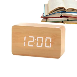 Horloge numérique en bois naturel design moderne minimaliste affichage LED clair horloge de bureau ou de chevet style nordique écoénergétique élégance naturelle décoration intérieure Horloge numérique en bois naturel design moderne minimaliste affichage LED clair horloge de bureau ou de chevet style nordique écoénergétique élégance naturelle décoration intérieure