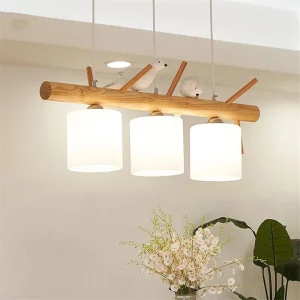 Suspension bois nordique design scandinave verre abat-jour lumière douce salon salle à manger éclairage moderne naturel chaleureux Suspension bois nordique design scandinave verre abat-jour lumière douce salon salle à manger éclairage moderne naturel chaleureux